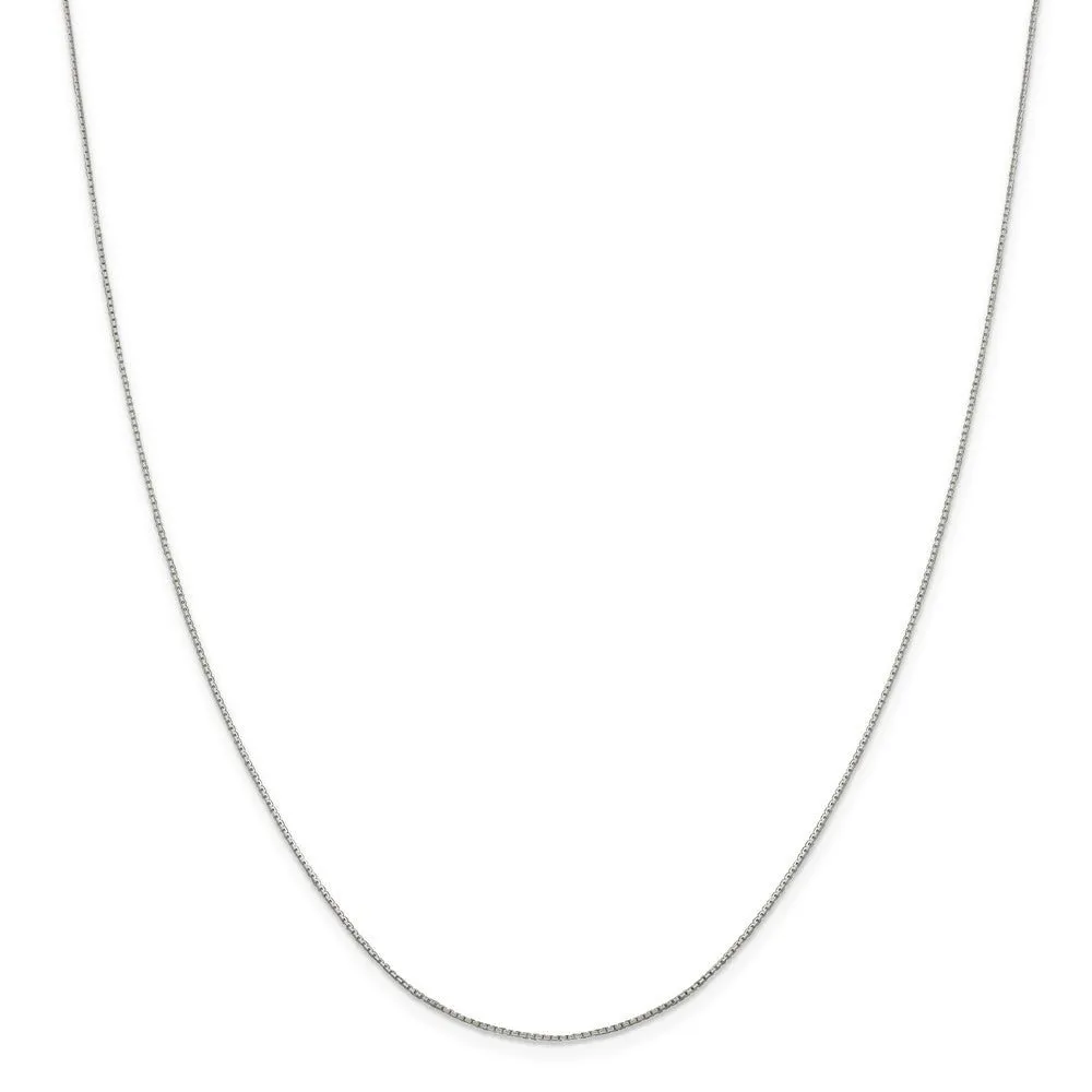 0.6mm, Sterling Silver D/C Octagon Mirror Box Chain Necklace