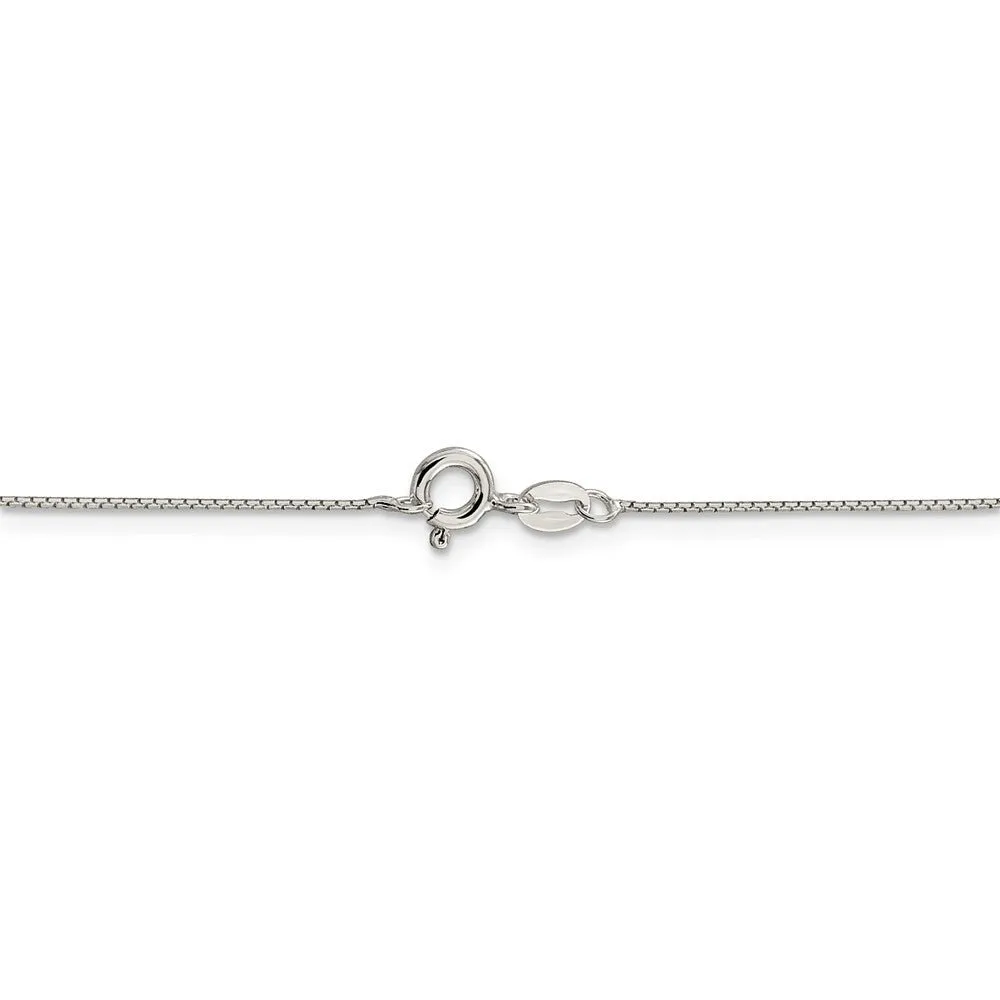 0.6mm, Sterling Silver D/C Octagon Mirror Box Chain Necklace