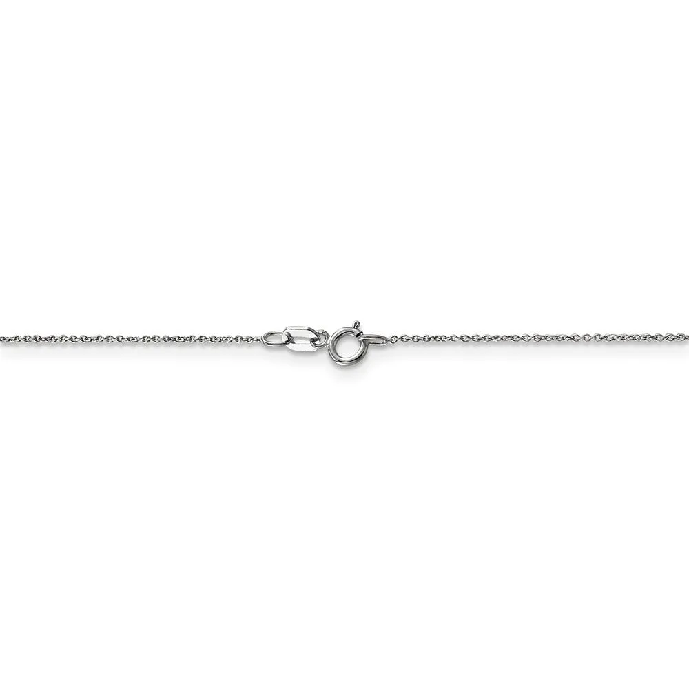 0.75mm, 14k White Gold, Cable Chain Necklace