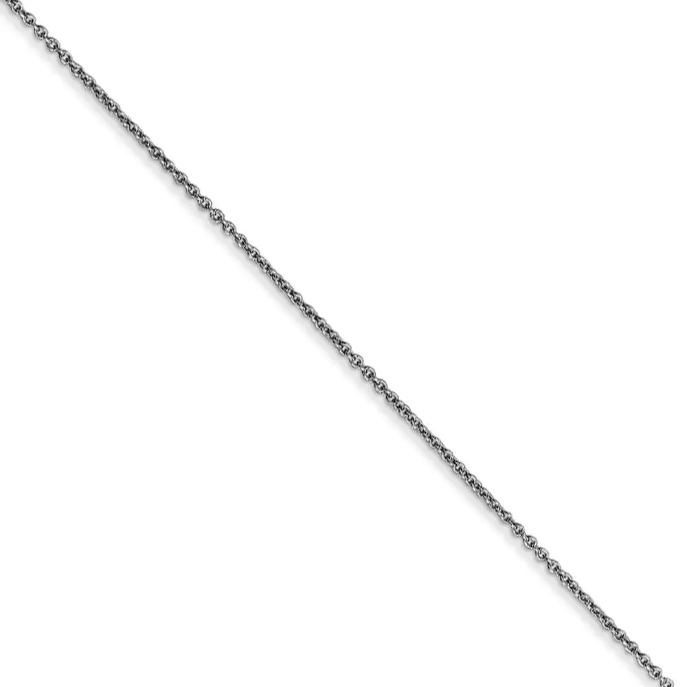 0.75mm, 14k White Gold, Cable Chain Necklace