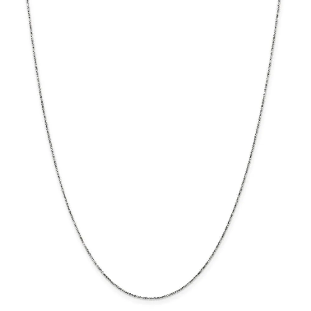 0.75mm, 14k White Gold, Cable Chain Necklace