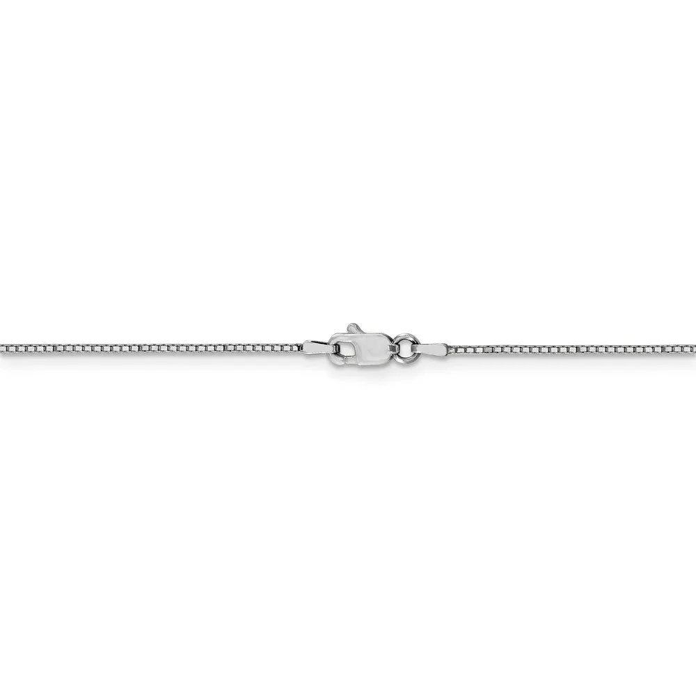 0.8mm 10k White Gold Classic Box Chain Necklace