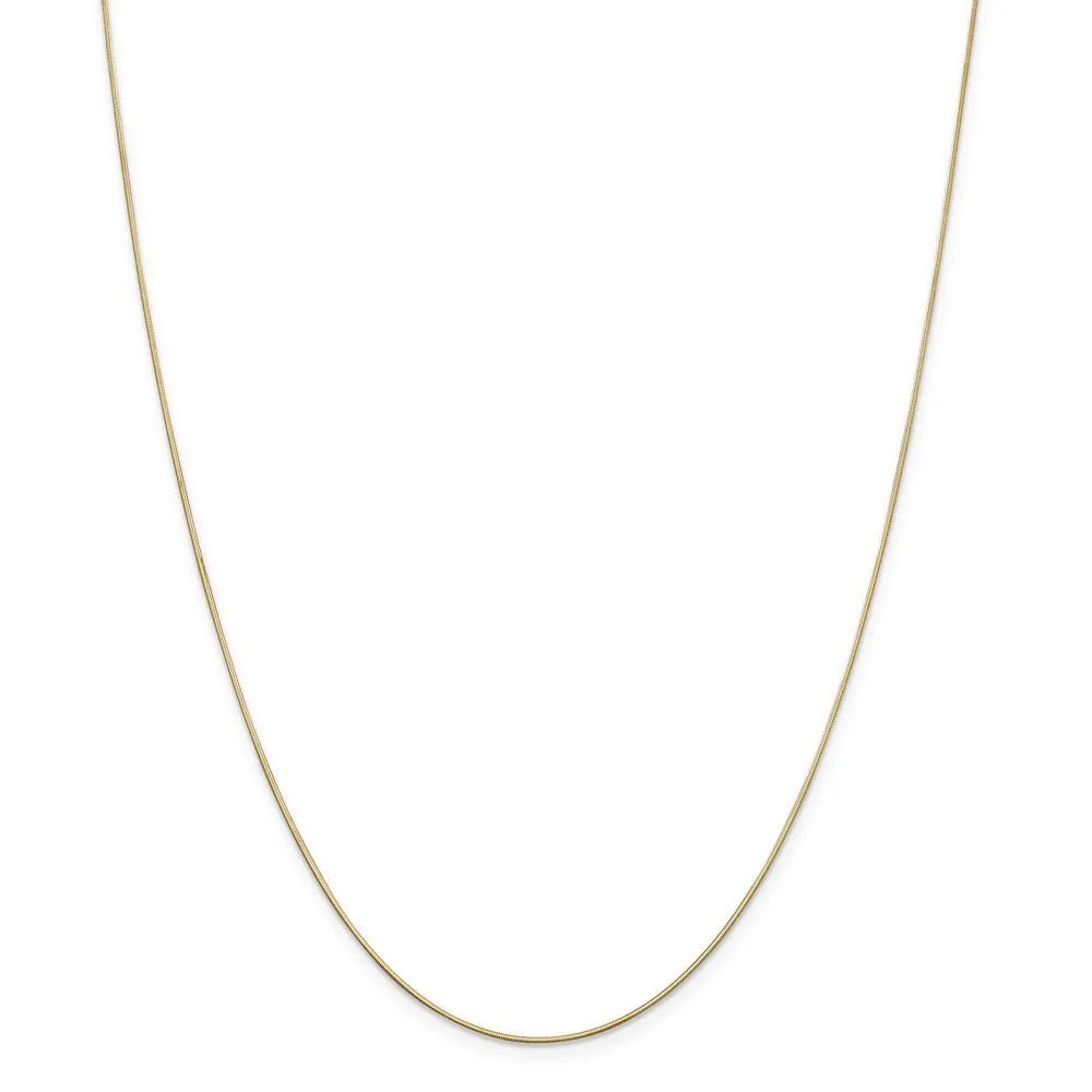 0.8mm 14k Yellow Gold Diamond Cut Octagonal Snake Chain Necklace