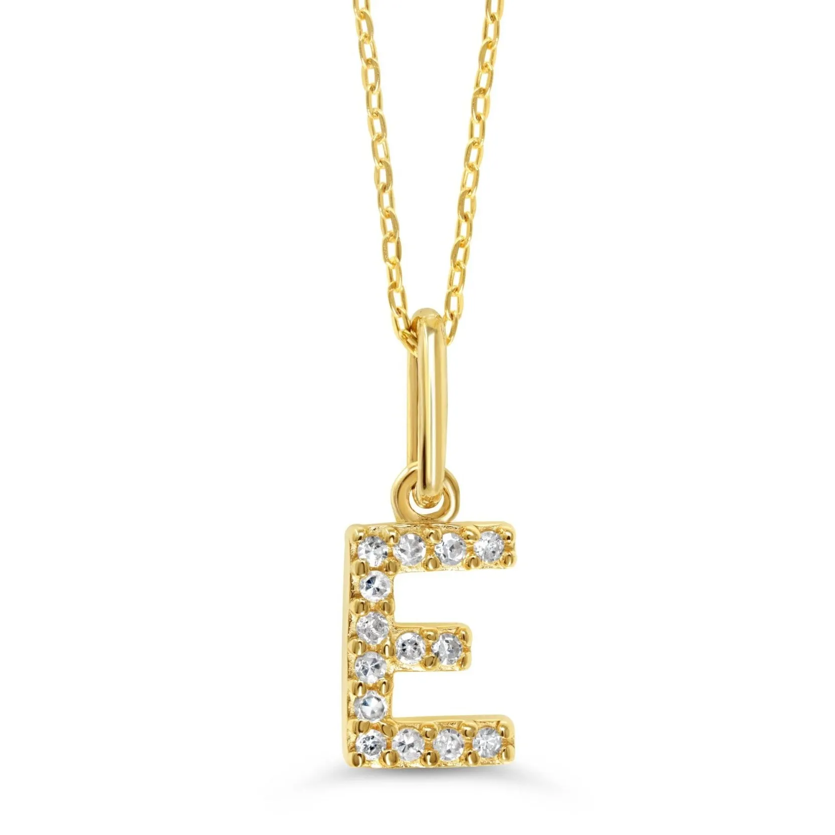 10k Gold Mini Diamond Letter Necklace