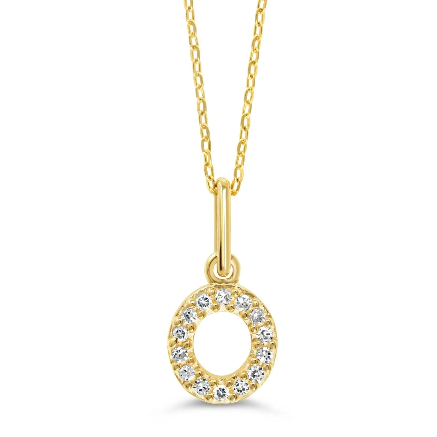 10k Gold Mini Diamond Letter Necklace