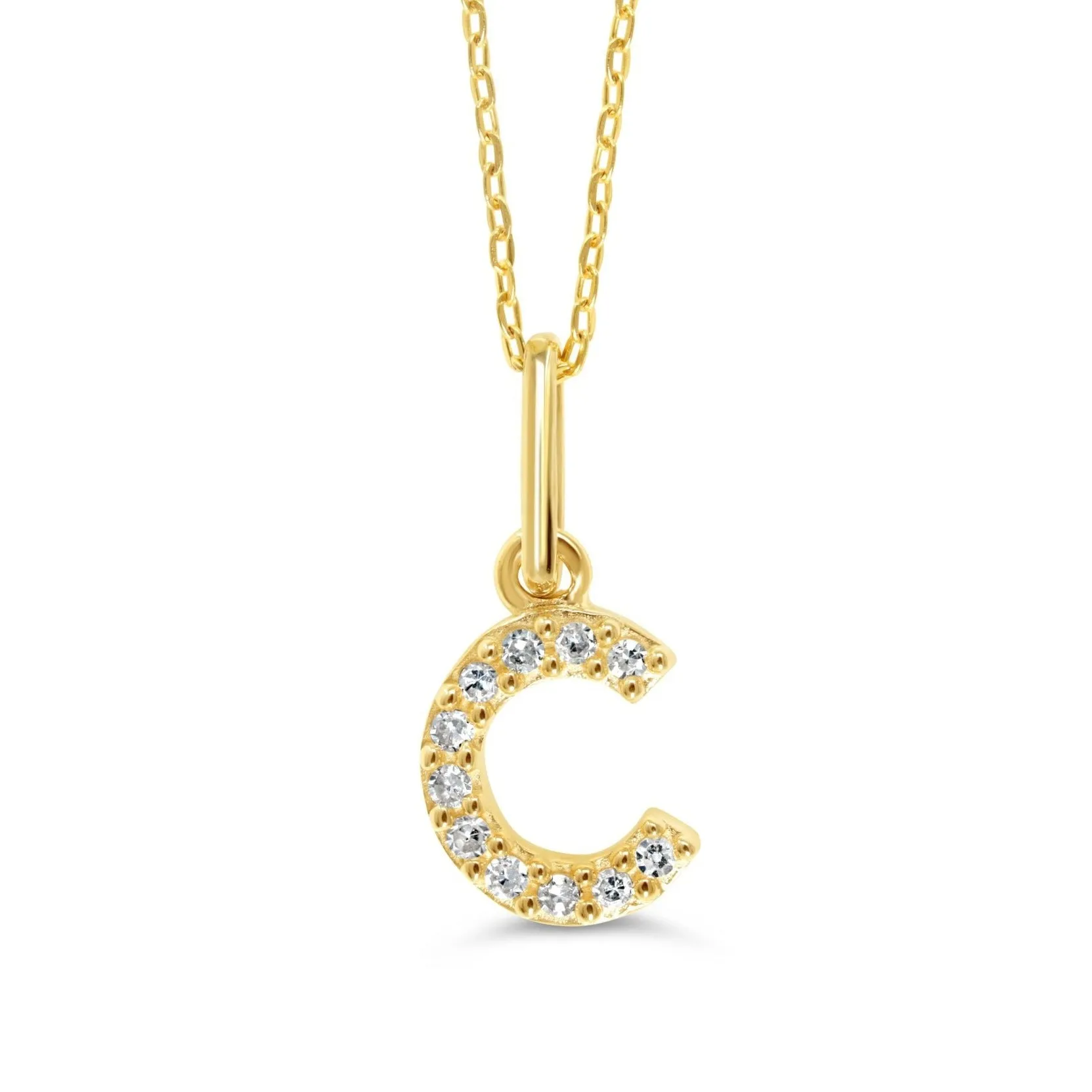 10k Gold Mini Diamond Letter Necklace