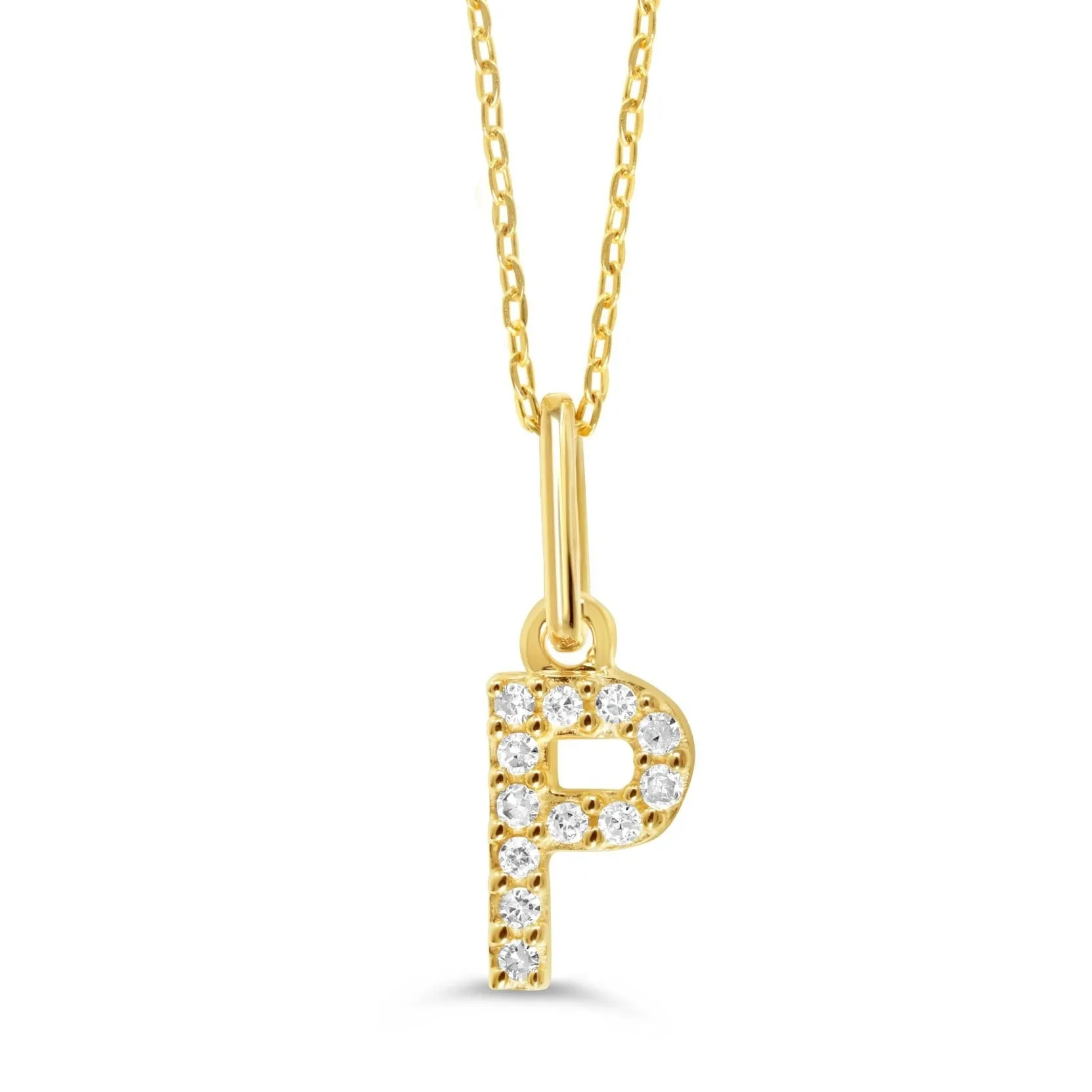 10k Gold Mini Diamond Letter Necklace