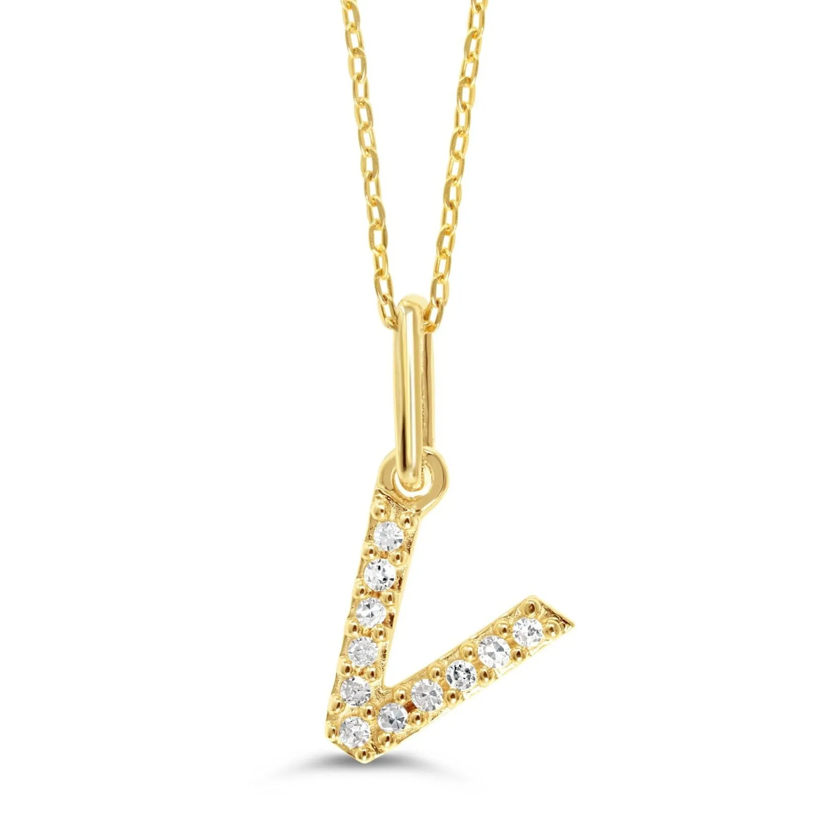 10k Gold Mini Diamond Letter Necklace