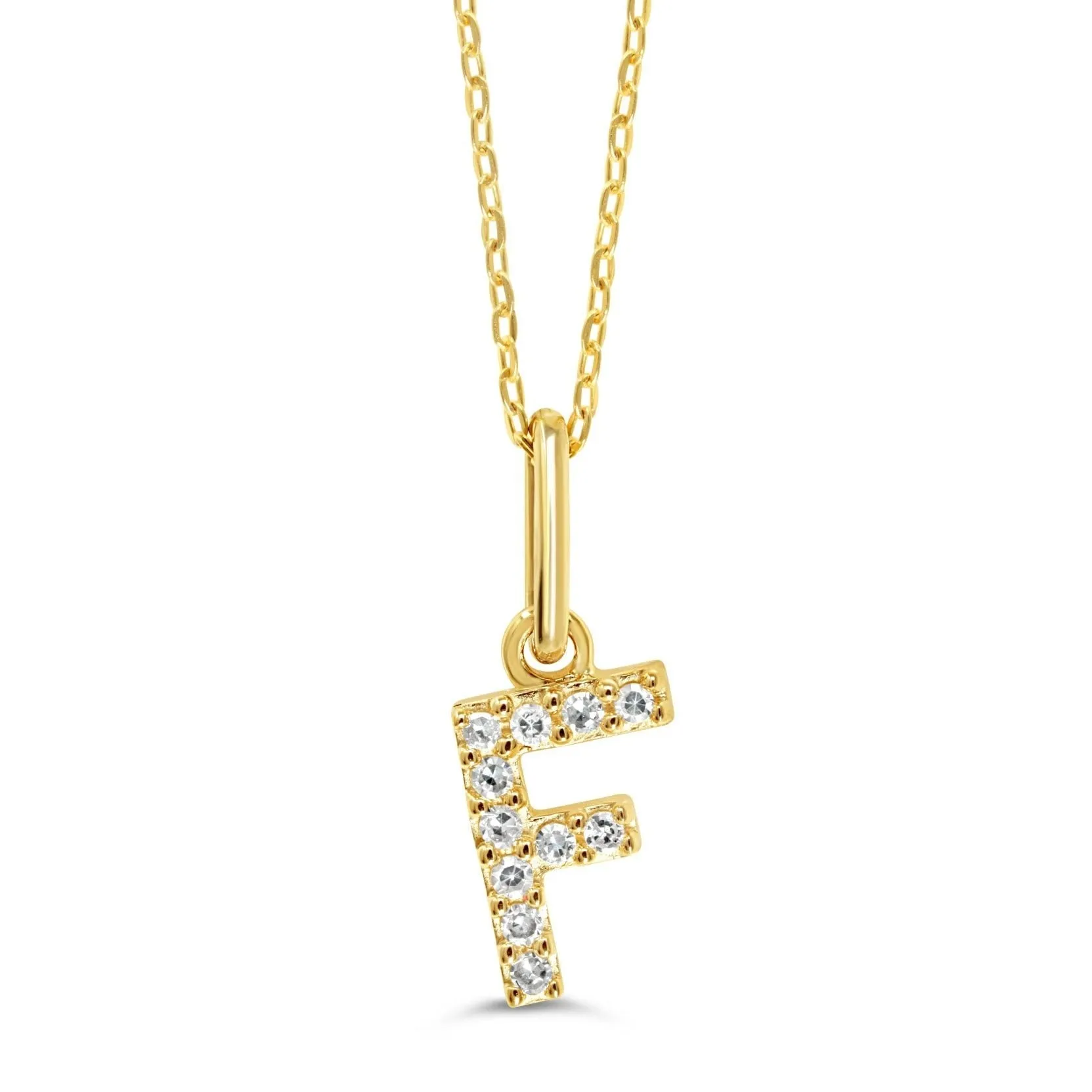 10k Gold Mini Diamond Letter Necklace