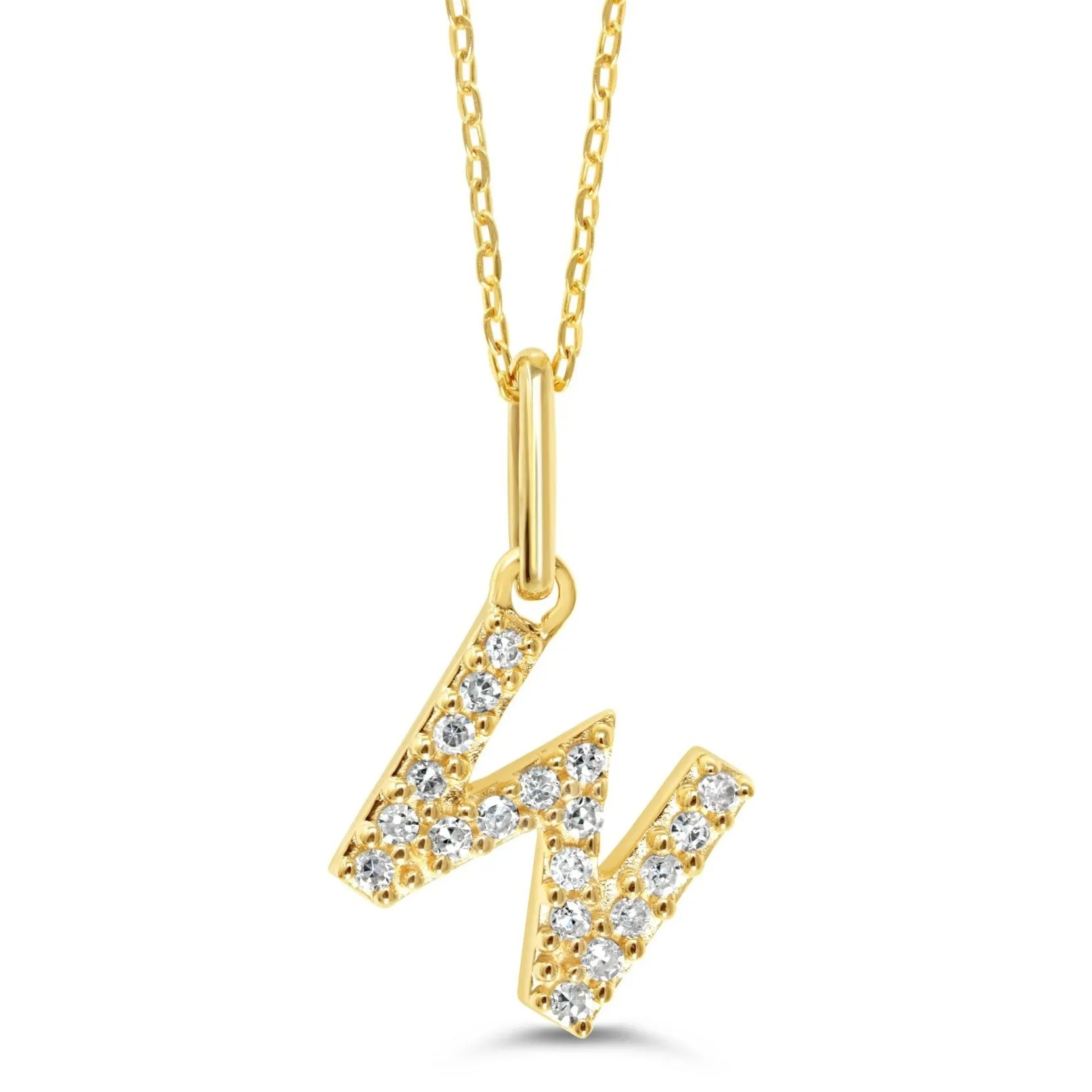 10k Gold Mini Diamond Letter Necklace