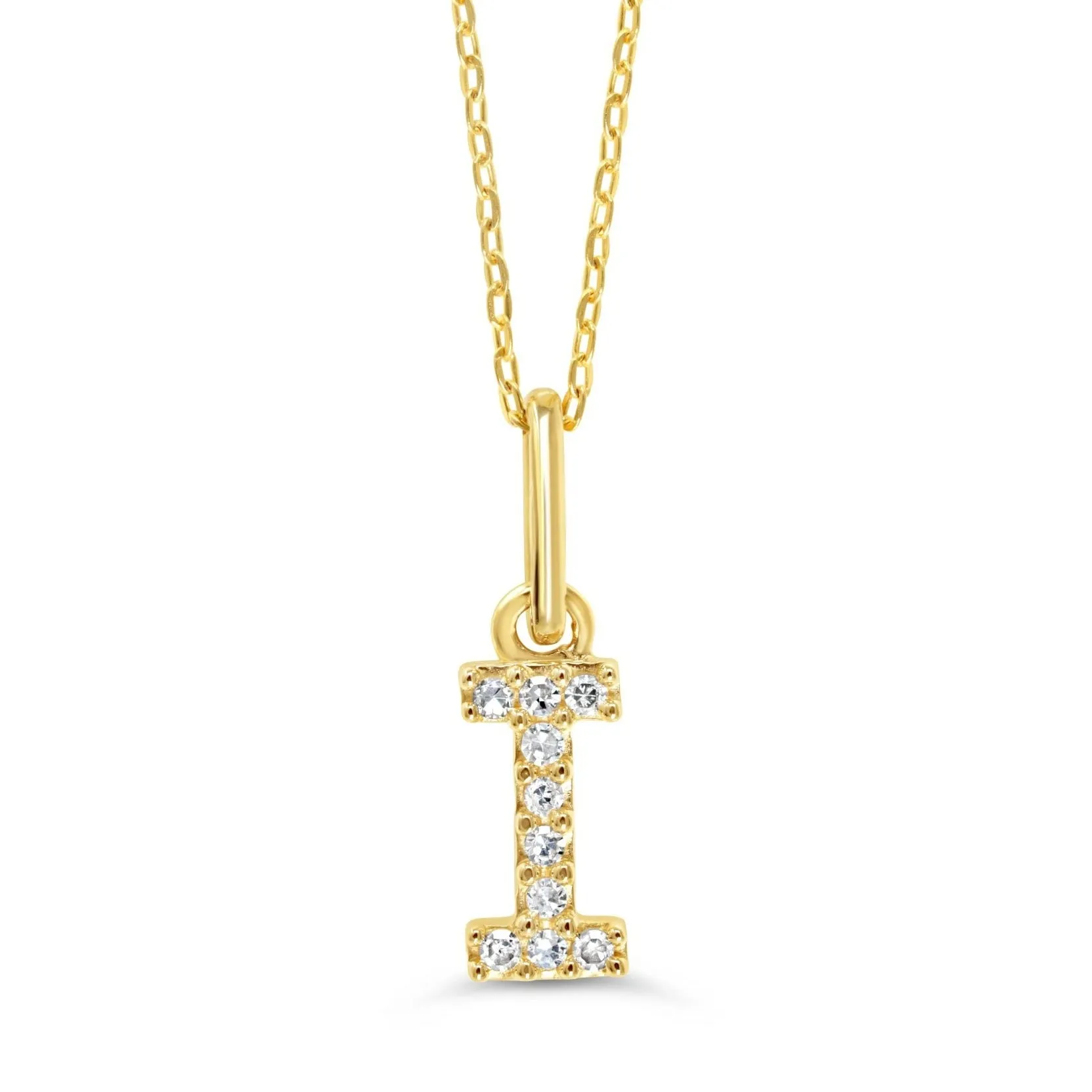 10k Gold Mini Diamond Letter Necklace