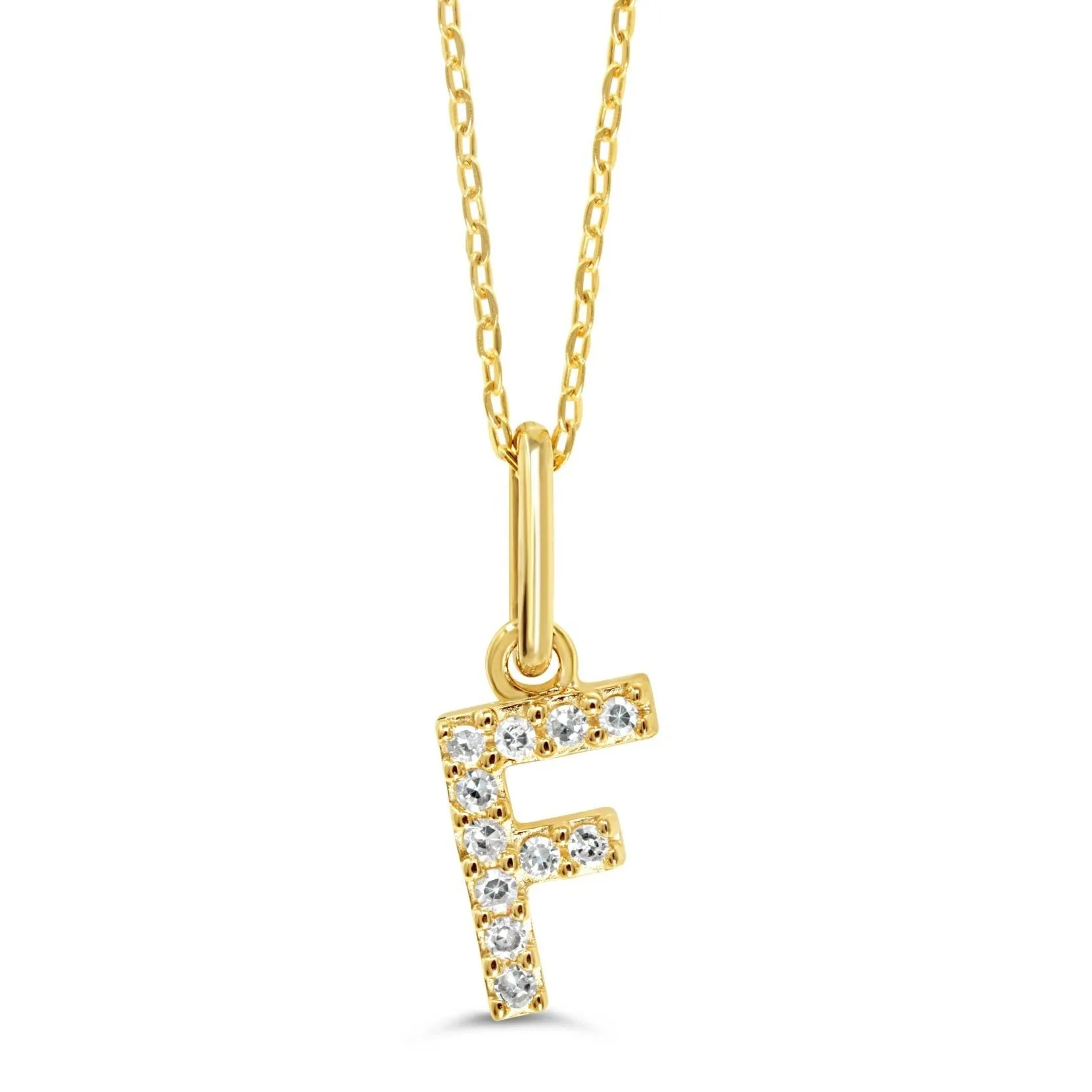 10k Gold Mini Diamond Letter Necklace