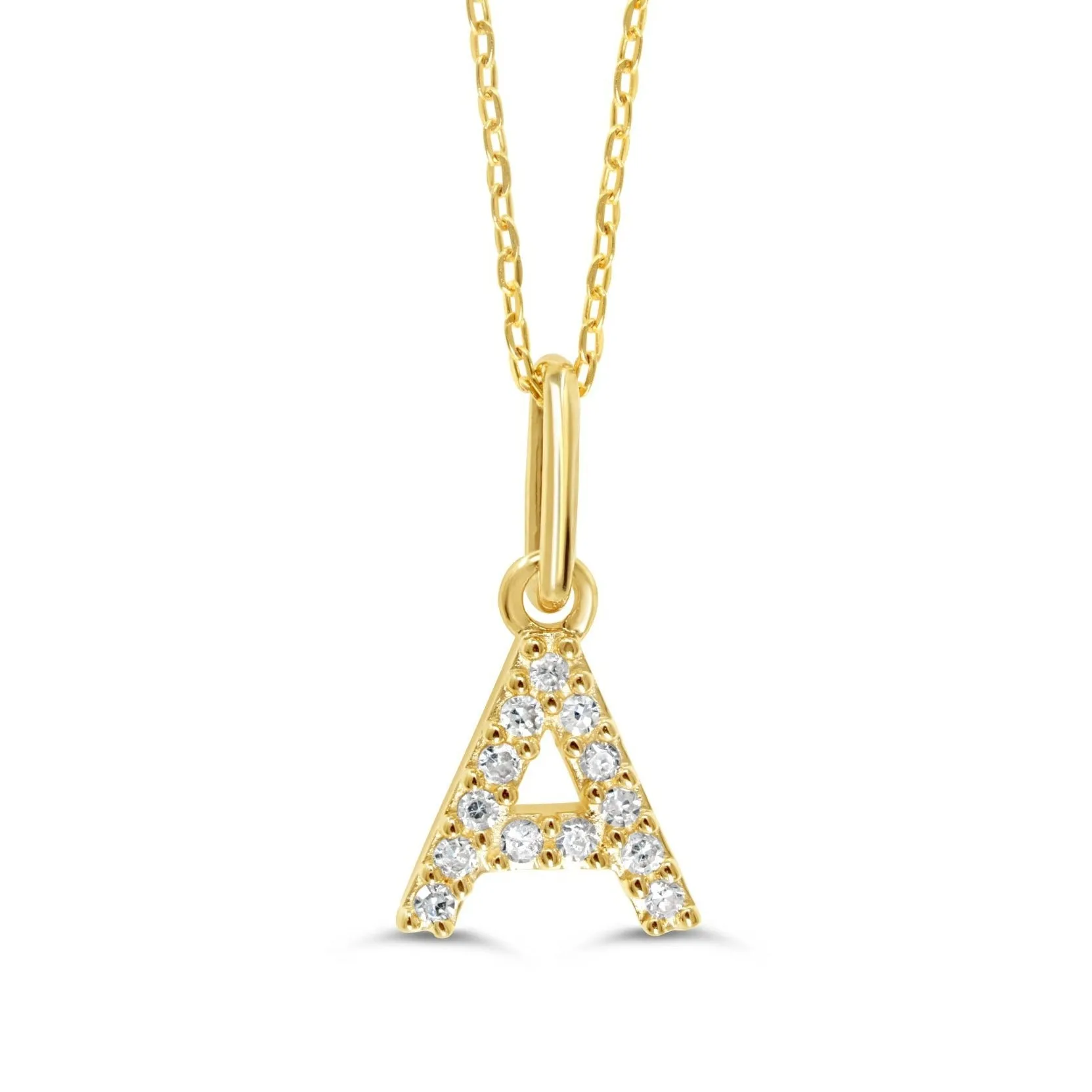 10k Gold Mini Diamond Letter Necklace