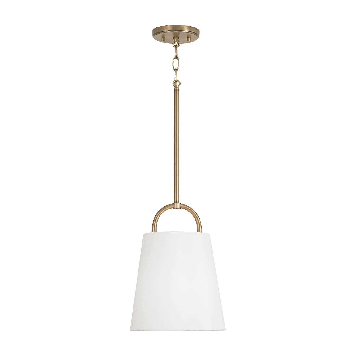 10" BRODY 1-LIGHT PENDANT, AGED BRASS