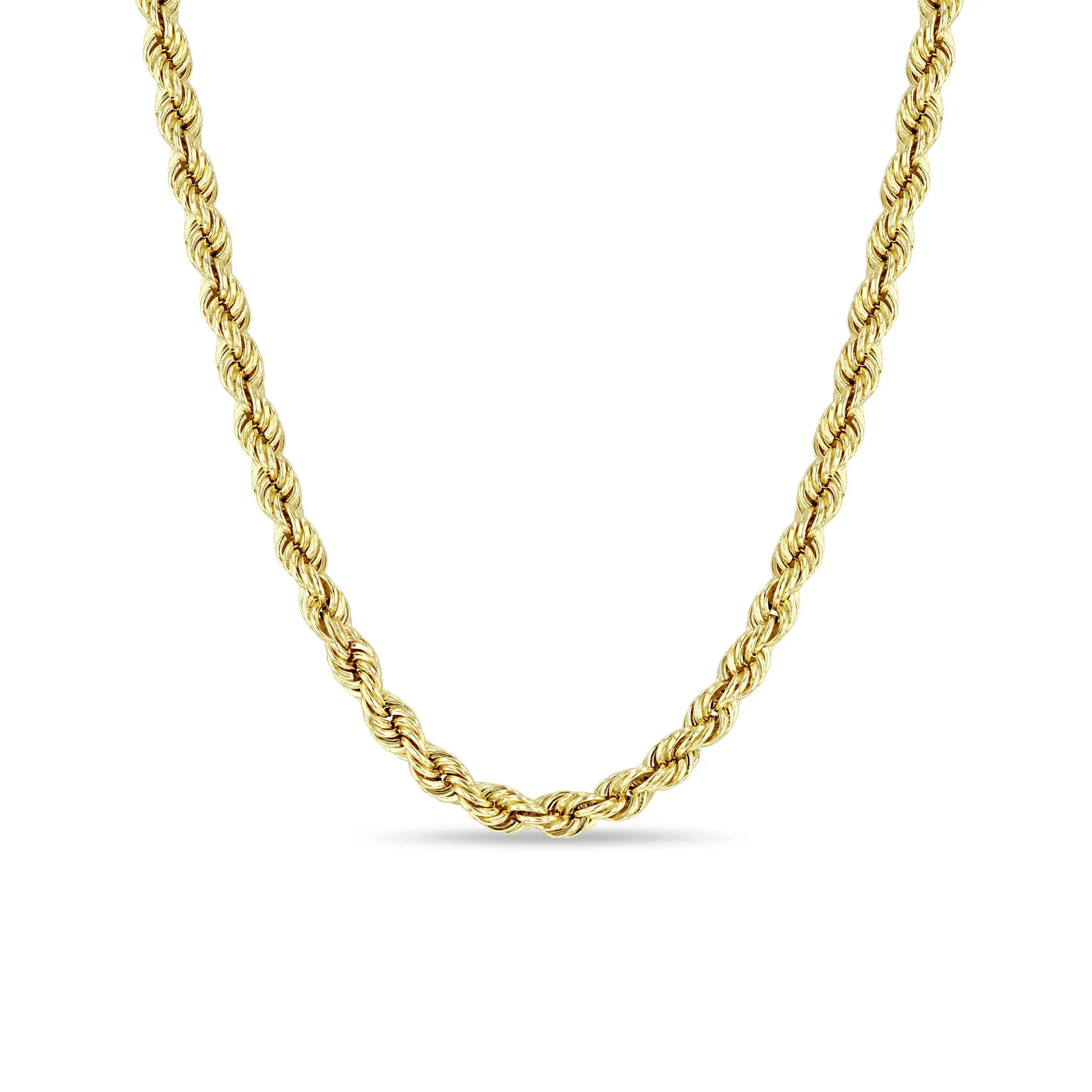 14k Gold Large Rope Chain Necklace