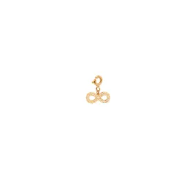 14k midi bitty pave infinity charm with spring ring