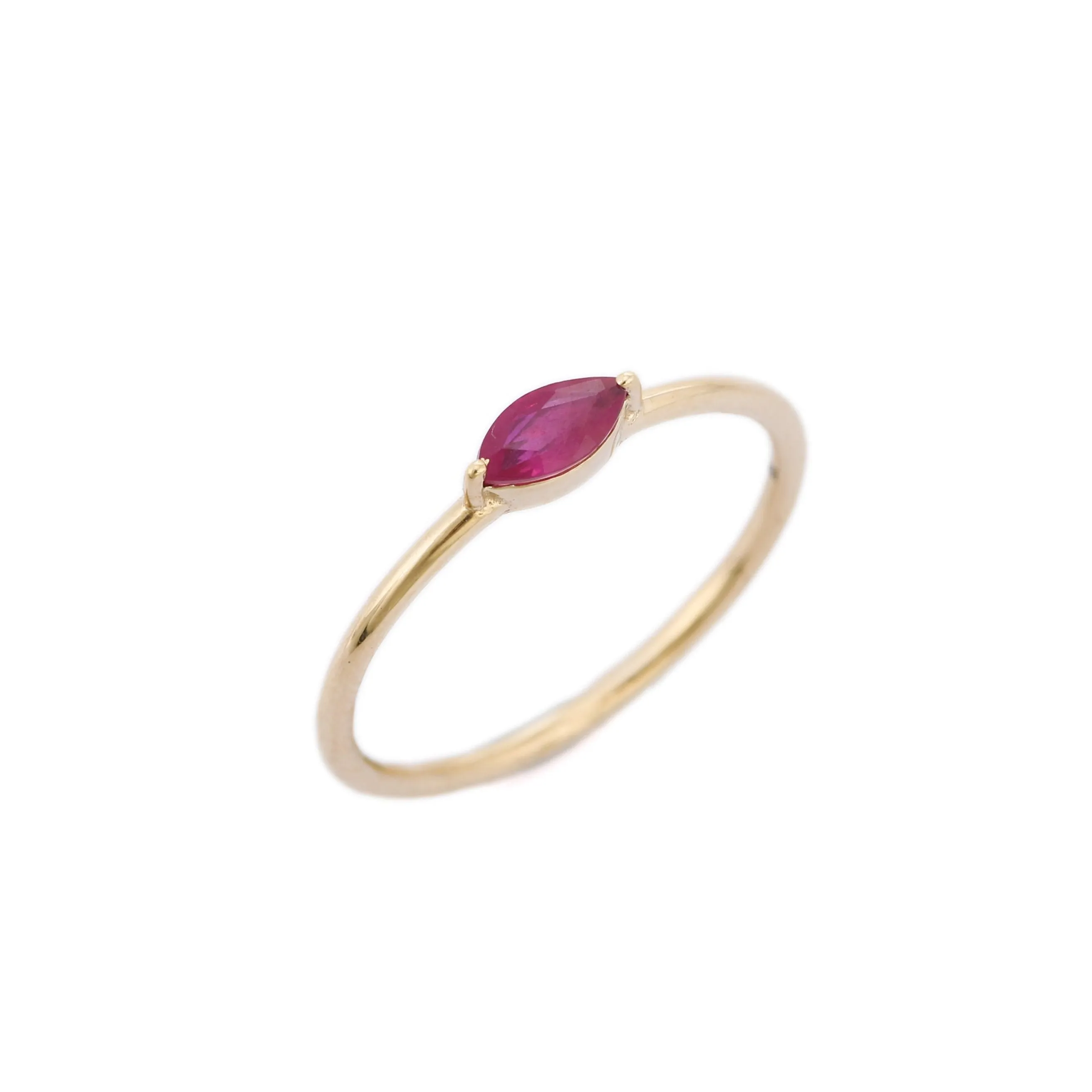 14K Yellow Gold Ruby Ring