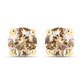 14KY Champagne Diamond 0.39cts Earrings (I1-I2)