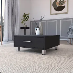 24" Black Wengue Manufactured Wood Rectangular Coffee Table By Homeroots