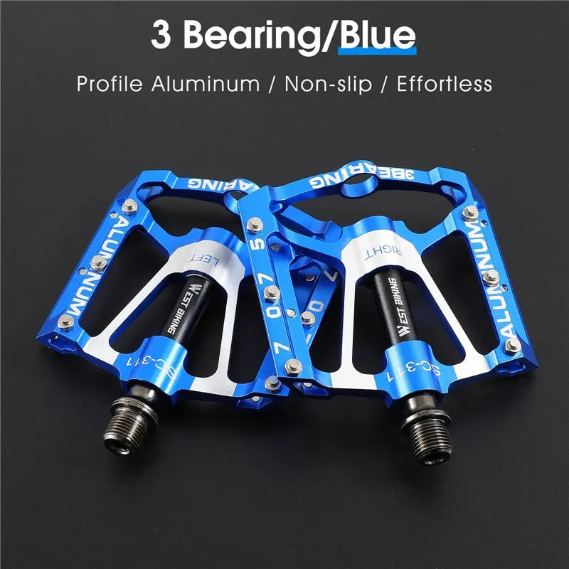 3 Bearings Bicycle Pedals CNC Alloy Ultralight MTB Road Bike Part Anti-slip Flat BMX Pedals Cycling Accessories