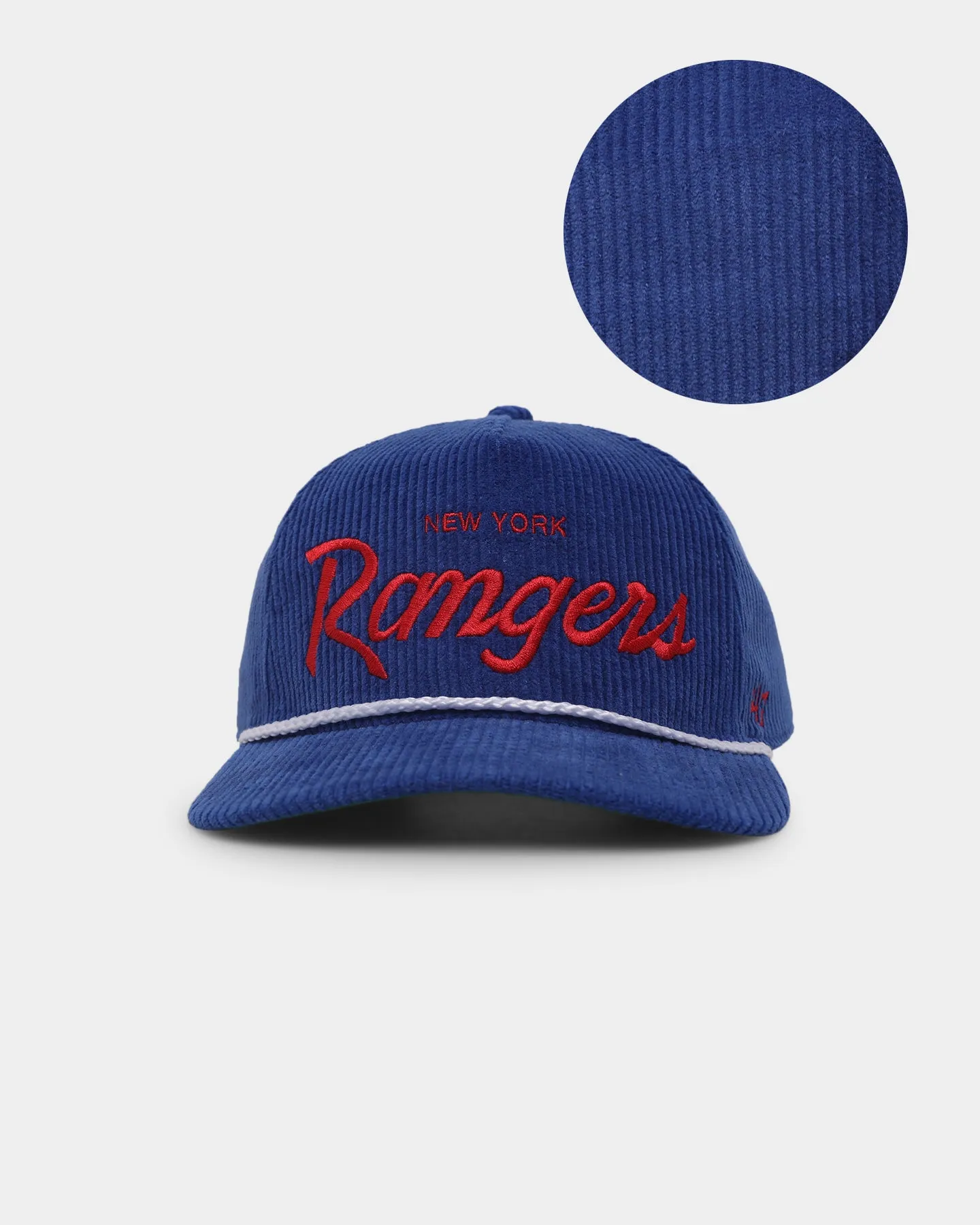 47 Brand New York Rangers Corduroy Crossrope '47 Hitch Snapback Royal