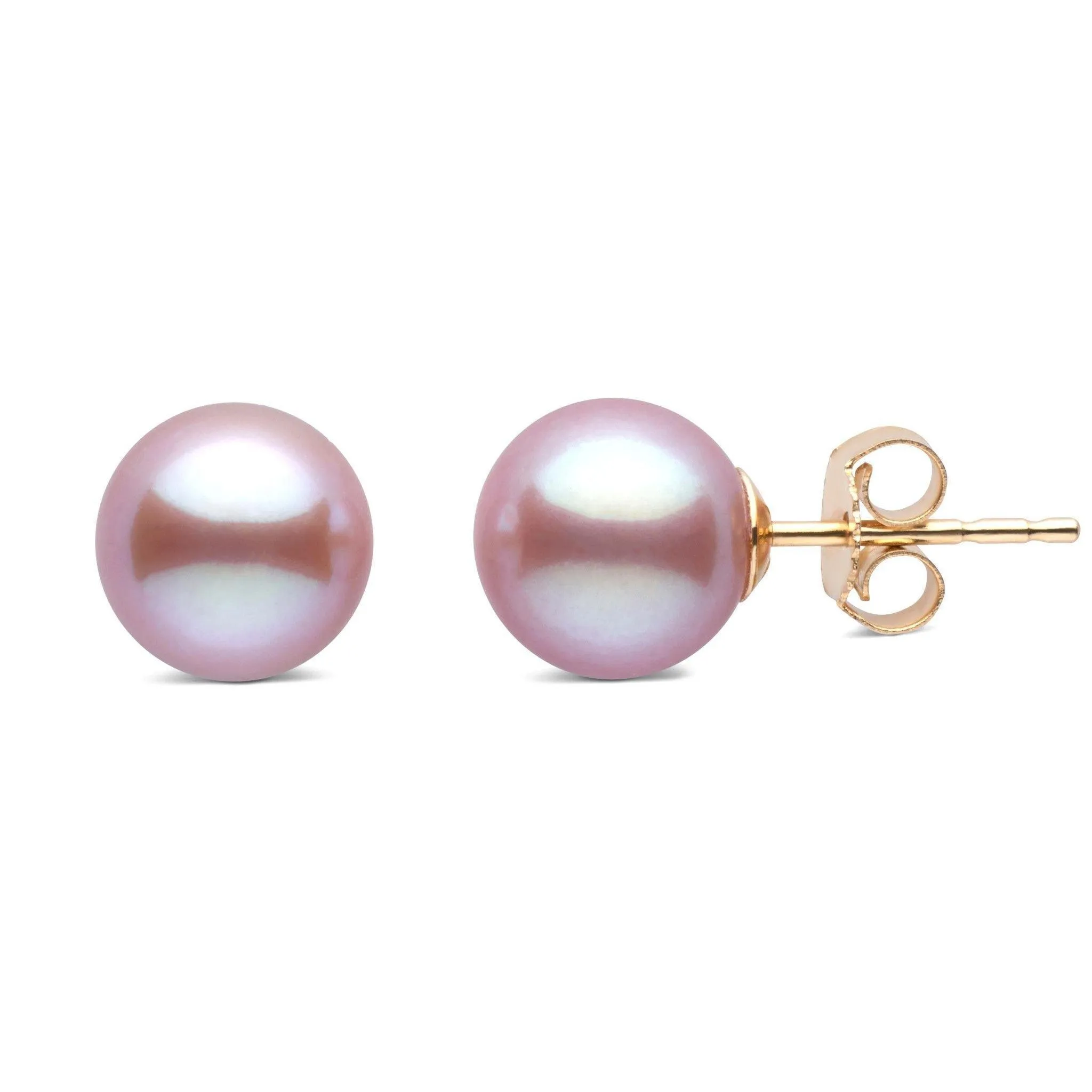 7.5-8.0 mm Lavender Freshadama Freshwater Pearl Stud Earrings