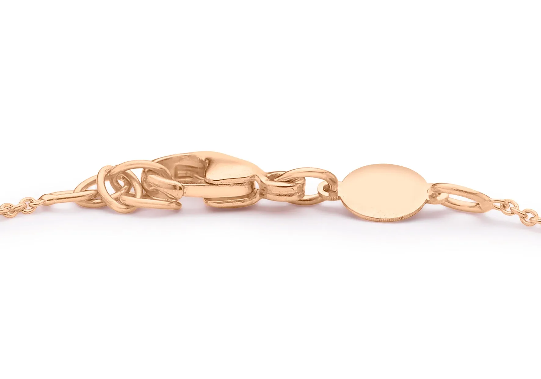 9K Rose Gold 3mm x 20mm Horizontal-Bar Adjustable Bracelet 18cm-19cm