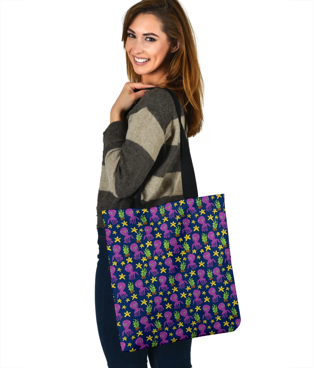 Adorable Octopus Pattern Cloth Tote Bag