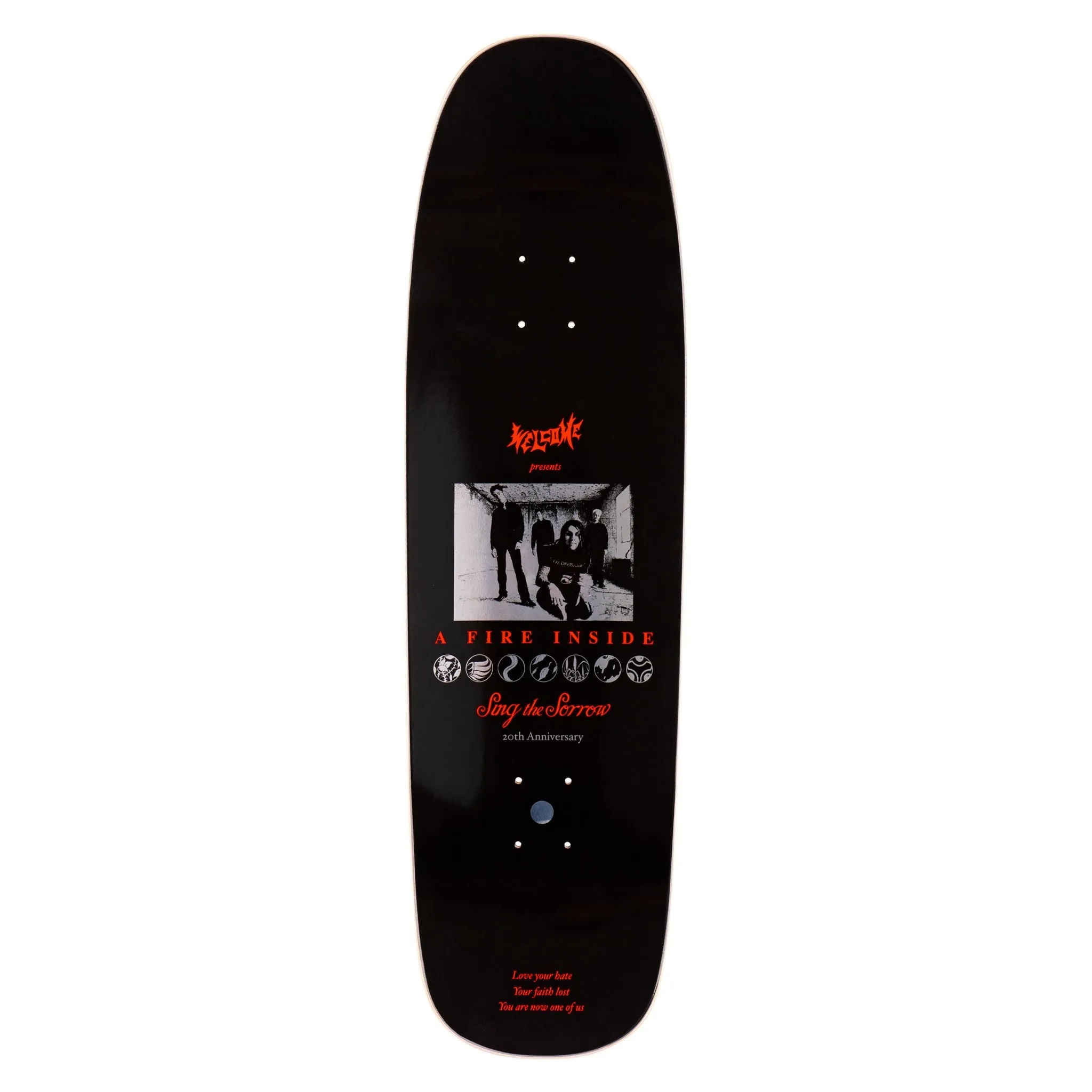 AFI x Welcome Skateboards Sing The Sorrow Black Red Foil on Golem