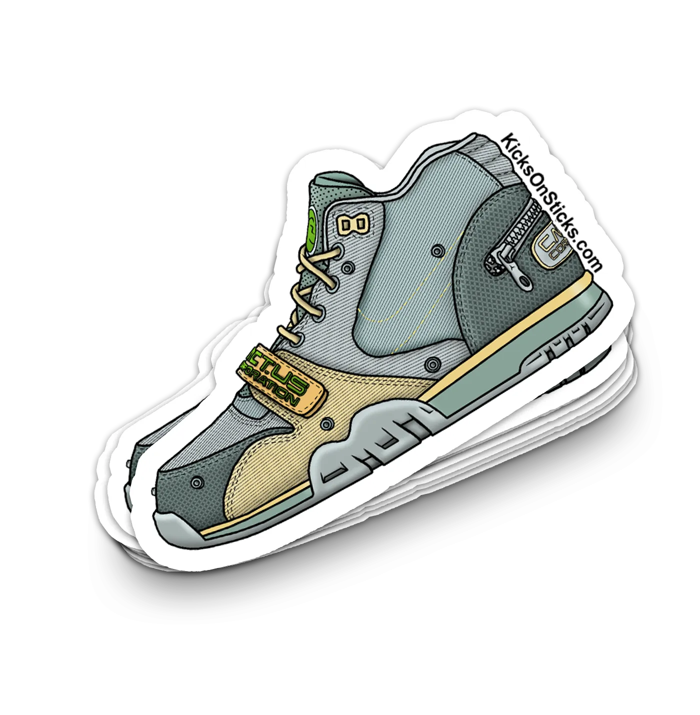 Air Trainer 1 "Cactus Grey Haze" Sneaker Sticker