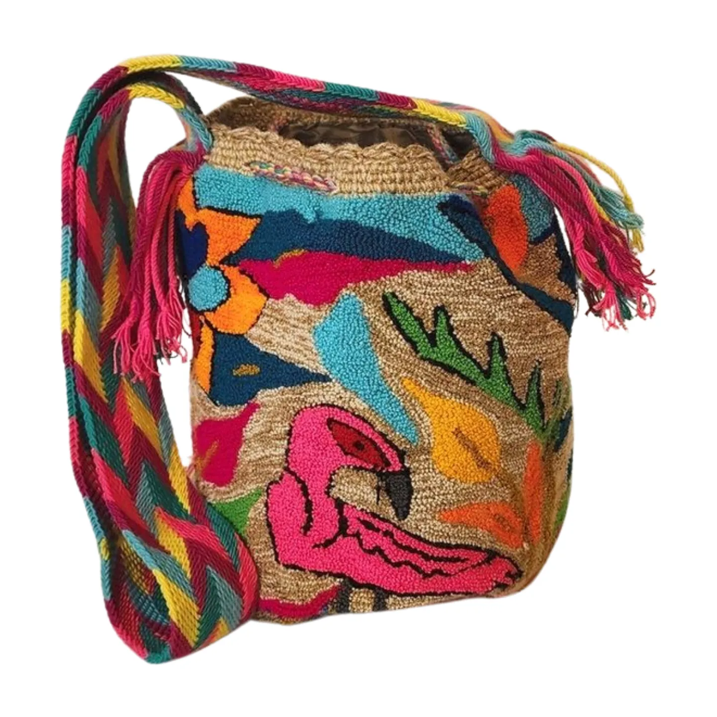 Alanna Large Handmade Punch-needle Wayuu Mochila Bag