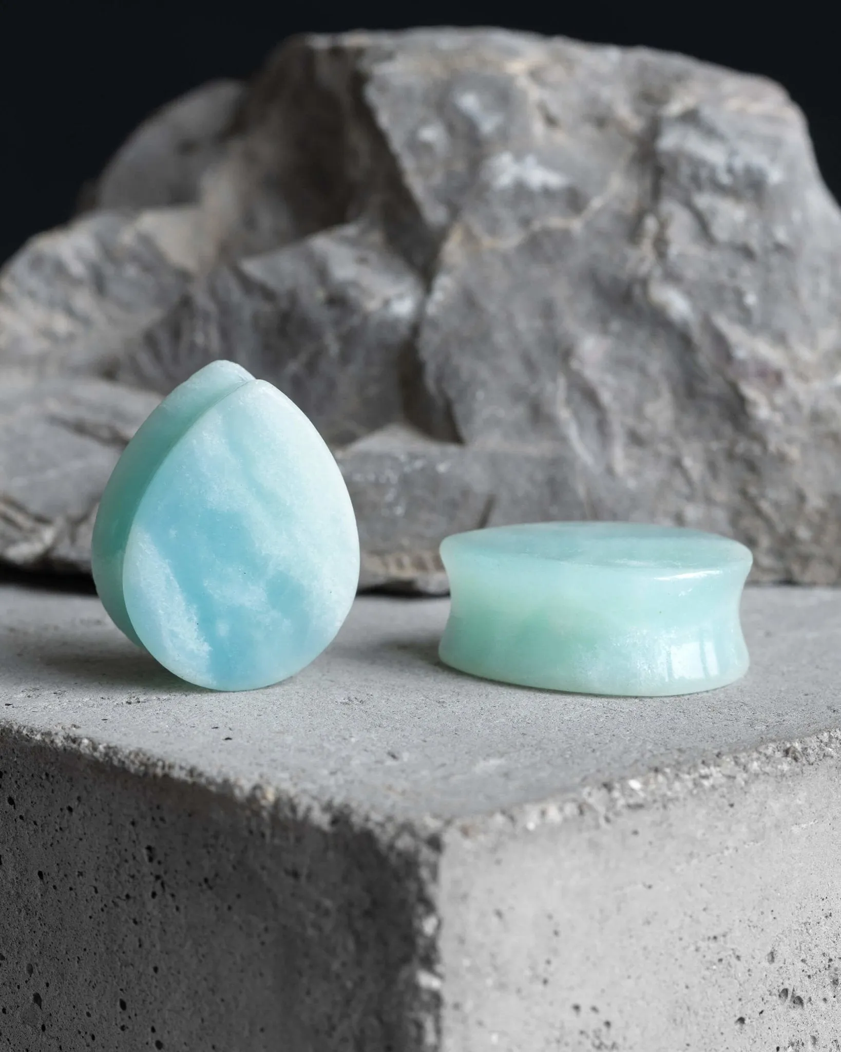 Amazonite Teardrop Plugs