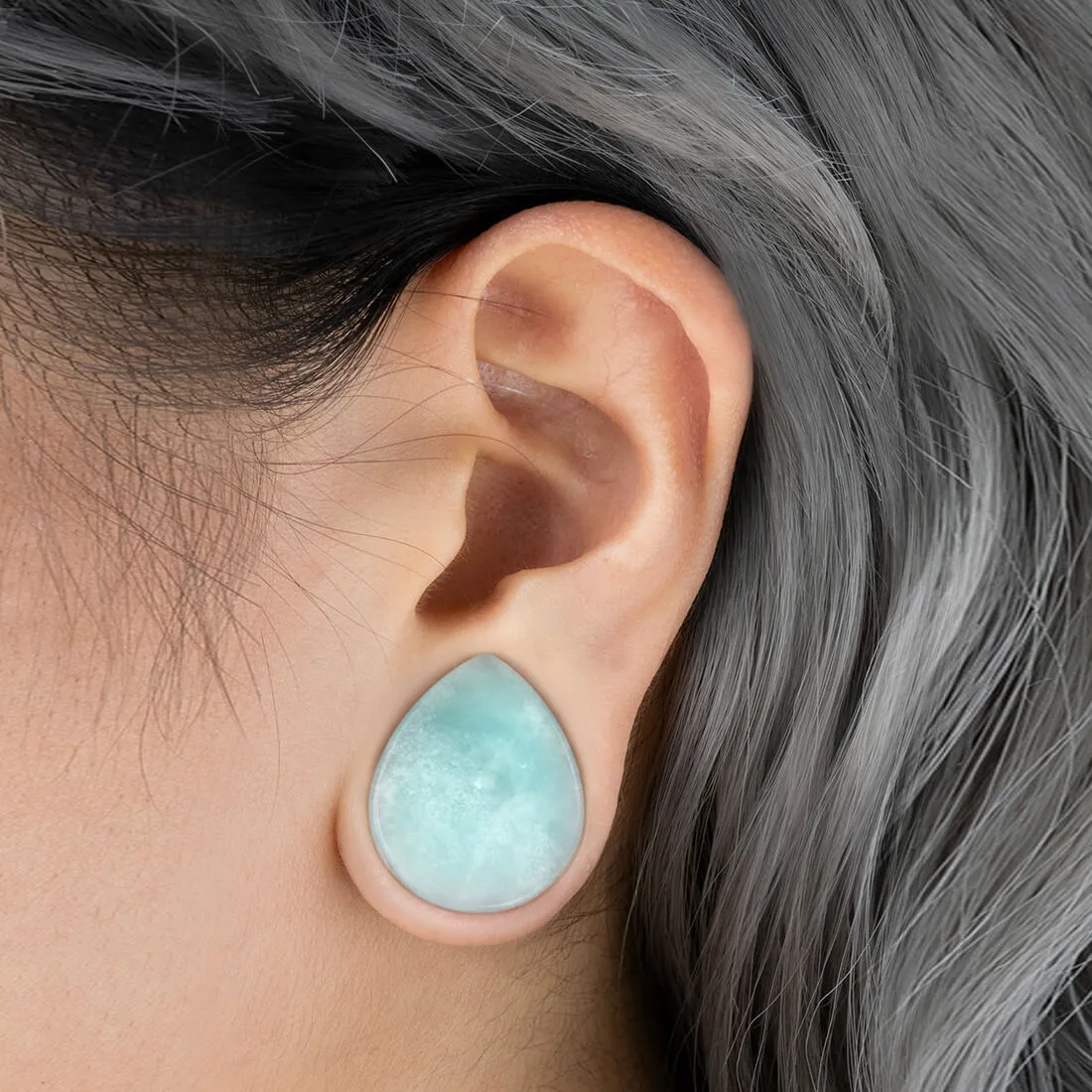 Amazonite Teardrop Plugs