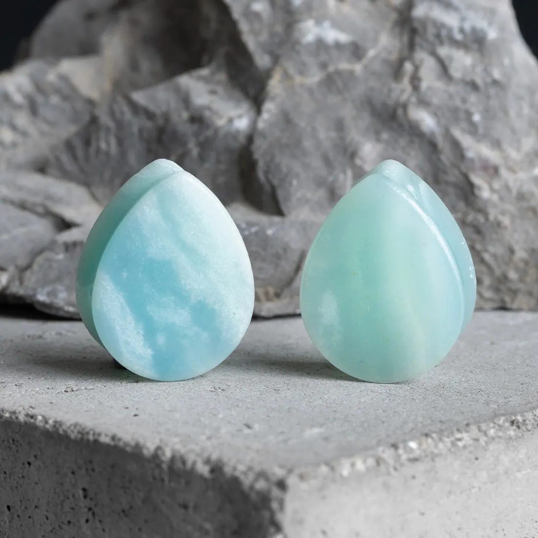 Amazonite Teardrop Plugs