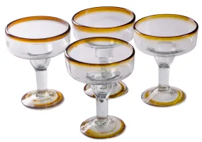 Amber Rim Coupette Margarita - 12 oz - Set of 4