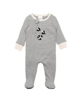 ANGUS PANDA STRIPE ZIP ONESIE