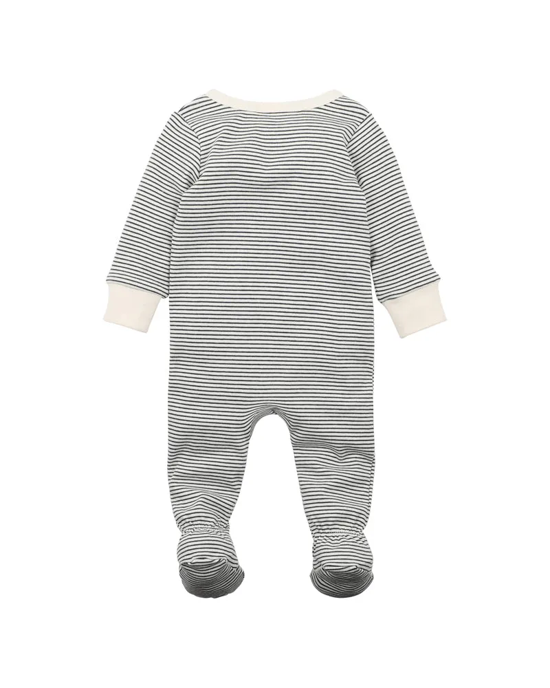 ANGUS PANDA STRIPE ZIP ONESIE