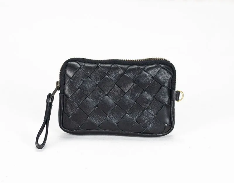 Antheia mini wallet - Black leather