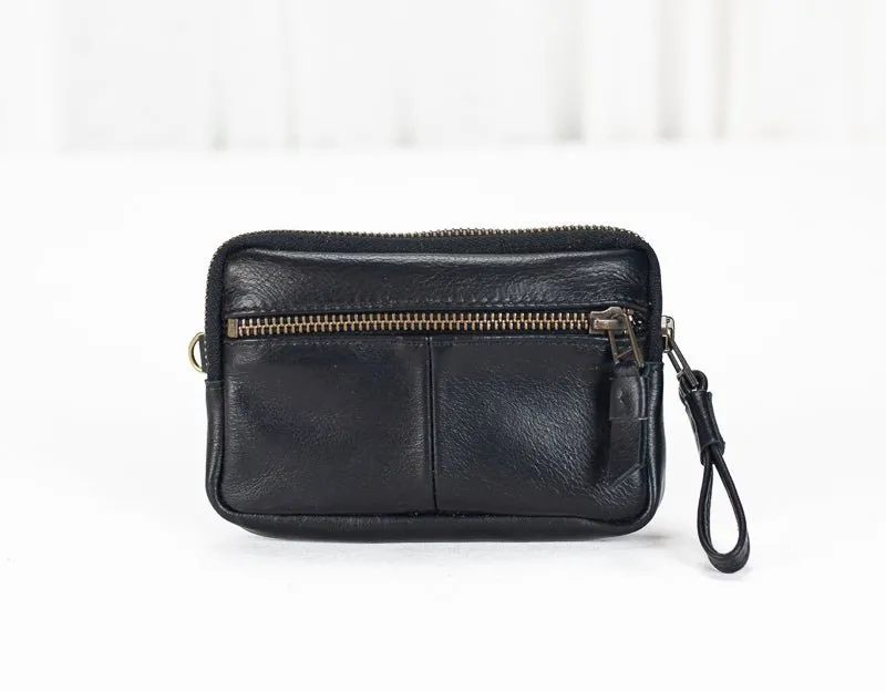 Antheia mini wallet - Black leather