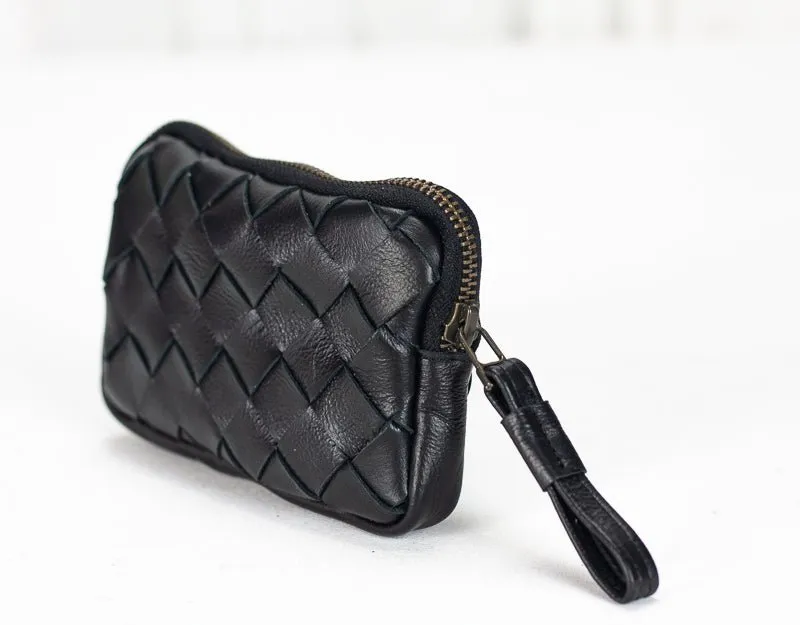 Antheia mini wallet - Black leather