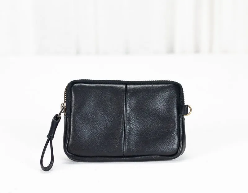 Antheia mini wallet - Black leather