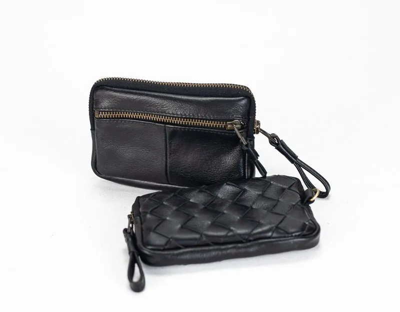 Antheia mini wallet - Black leather