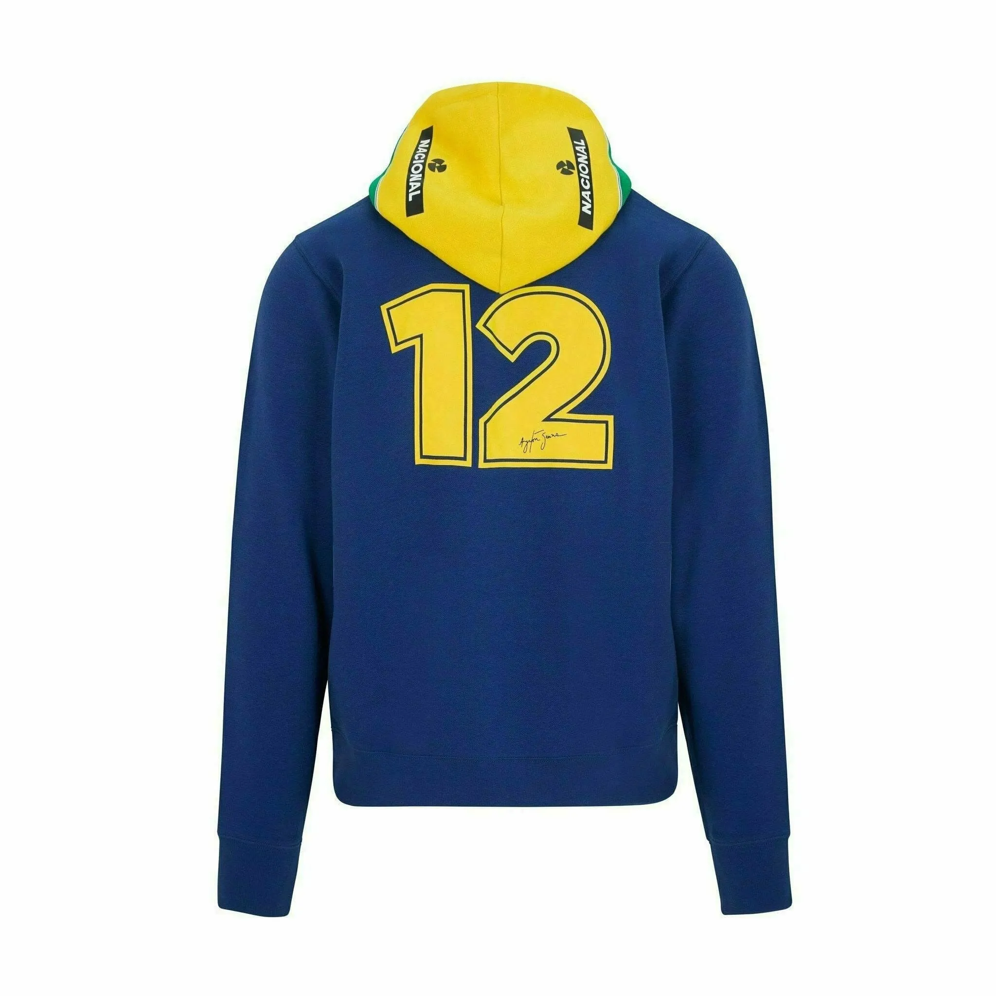 Ayrton Senna Men's Fanwear Stripe Hoody- Navy