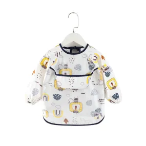 Baby Long Sleeve Apron Smock Bib in Lion's Den