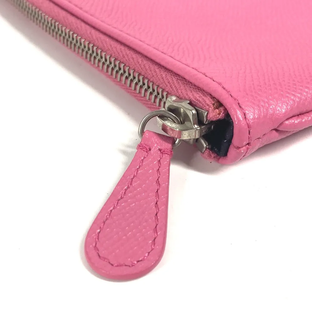 BALENCIAGA Clutch bag 545773 leather pink logo VILLE Women Used Authentic