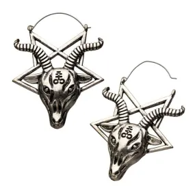 Baphomet Handsome Goat Head Plug Hoops