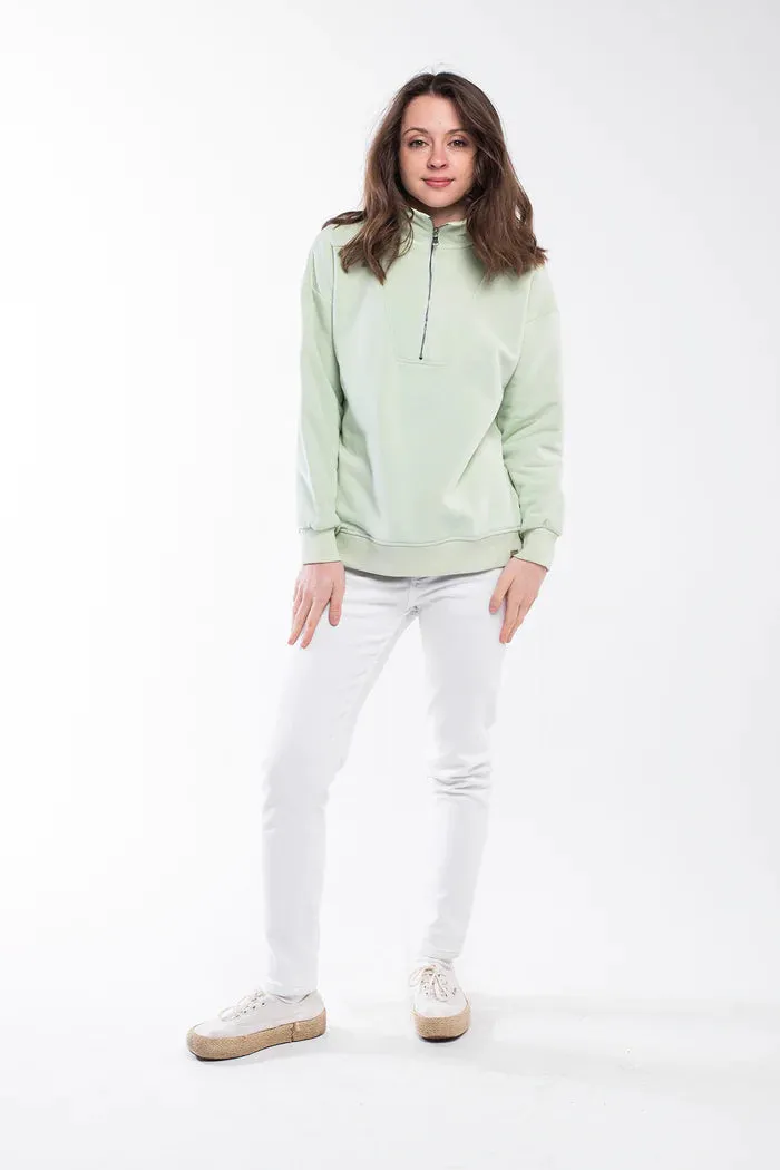 Bee And Alpaca Zipped Neck Sweatshirt