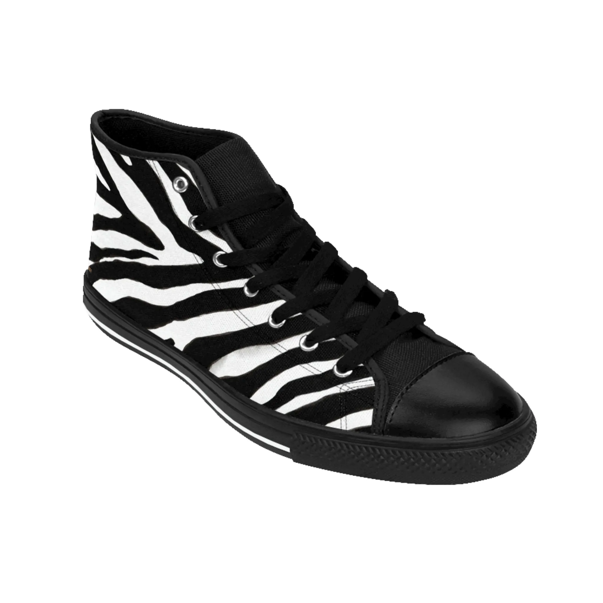 Best Zebra Women's Sneakers, Striped Animal Print Designer High-top Fashion Tennis Shoes