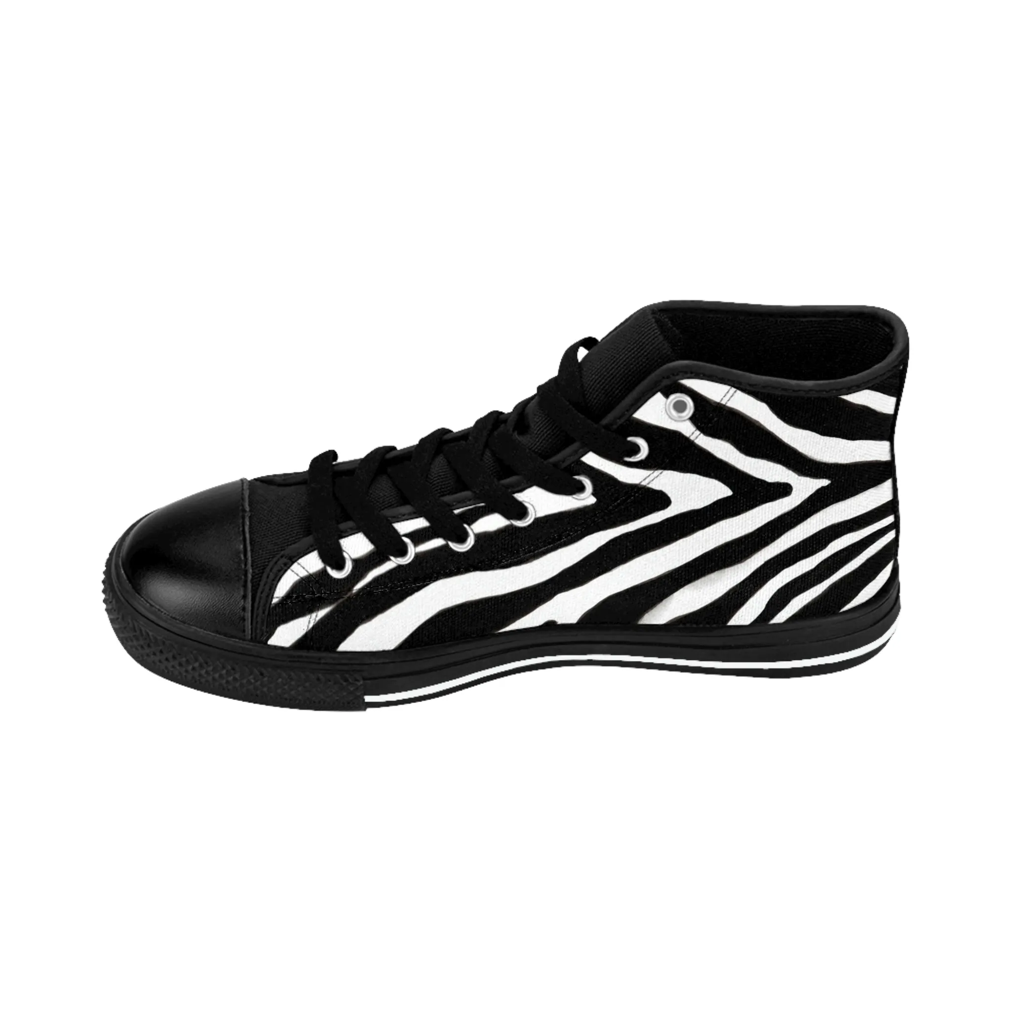 Best Zebra Women's Sneakers, Striped Animal Print Designer High-top Fashion Tennis Shoes