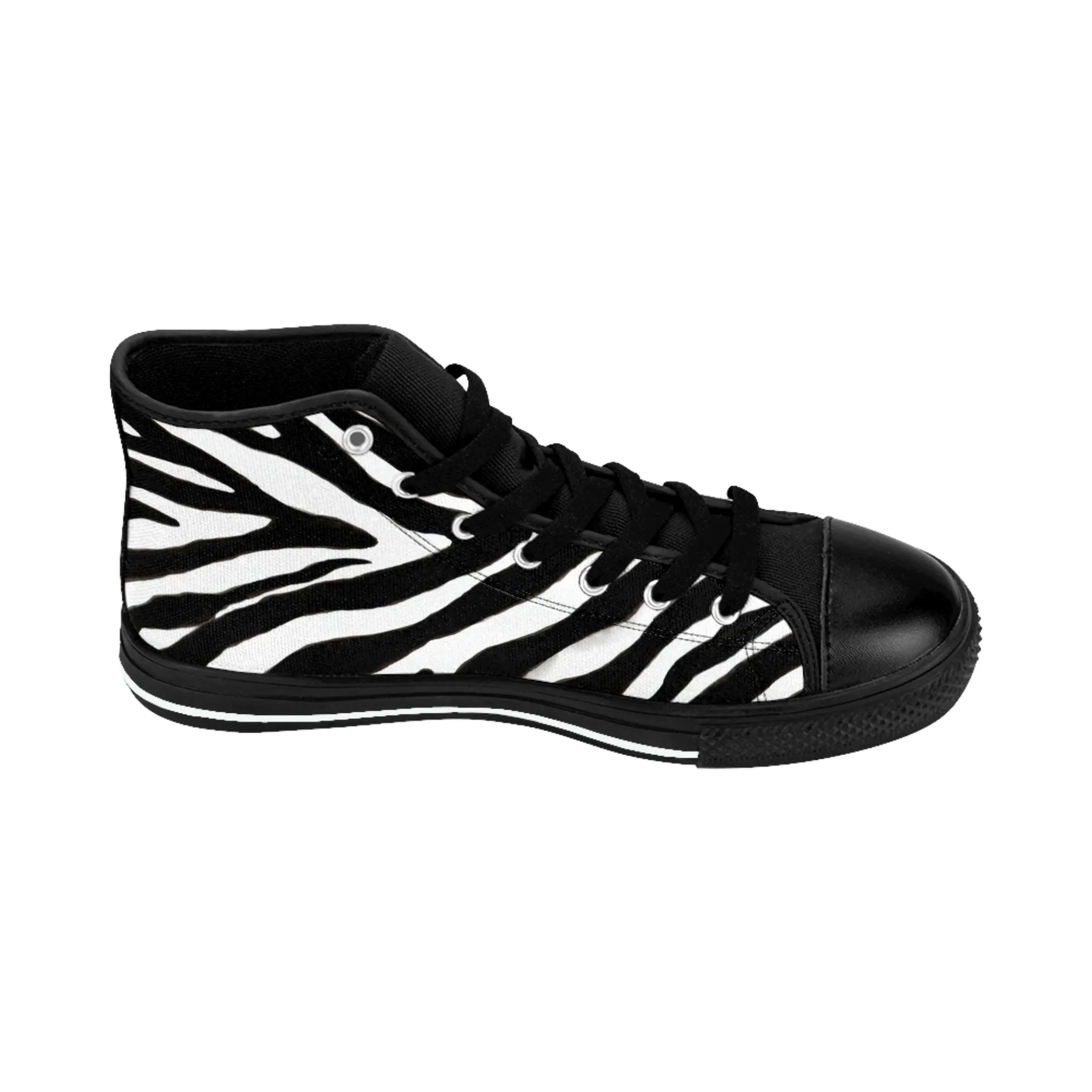 Best Zebra Women's Sneakers, Striped Animal Print Designer High-top Fashion Tennis Shoes